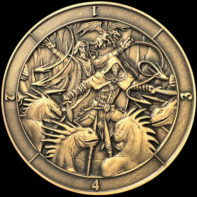 Dice Coins - d4 Battle Scene